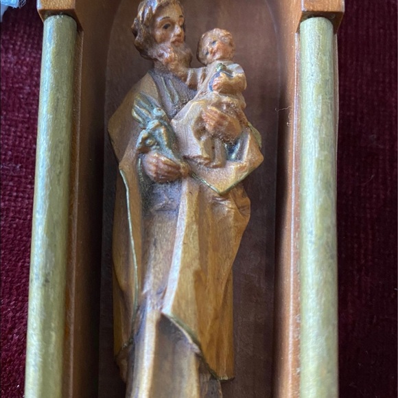 VTG Hand Carved/Italy Grotto Mary Joseph & Christ Child - Picture 10 of 10